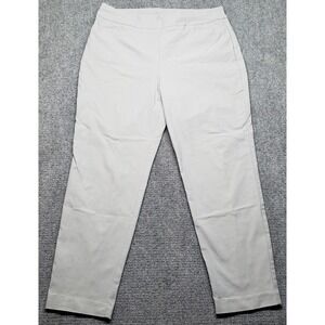 Chicos Dress Pants Womens 2.5R Gray Pull On Flat Front Stretch Casual Career